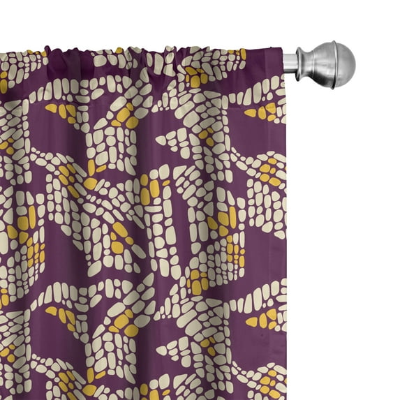 Ambesonne Geometric Curtains, Colorful Oval Shapes Art, Pair of 28"x84", Plum Champagne Orange