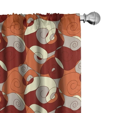 Ambesonne Geometric Curtains, Colorful Spiral Lines, Pair of 28"x95", Multicolor