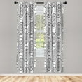 thumbnail image 1 of Ambesonne Geometric Curtains, Diagonal Zigzag Swirl, Pair of 28"x95", Black and White, 1 of 2