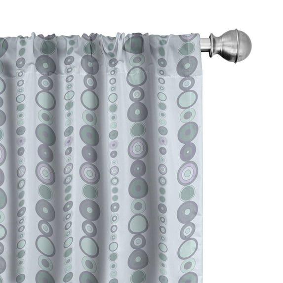 Ambesonne Geometric Curtains, Dimensional Perspective, Pair of 28"x84", Dark Sea Green and Soft Blue
