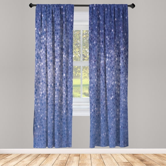 Ambesonne Geometric Curtains, Dot Tiles Shape Print, Pair of 28"x63", Dark Lavender