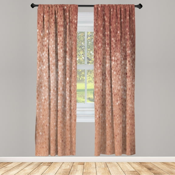 Ambesonne Geometric Curtains, Dot Tiles Shape Print, Pair of 28"x84", Pale Rust