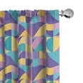 thumbnail image 1 of Ambesonne Geometric Curtains, Dots Triangles Zigzag Art, Pair of 28"x84", Pale Orange and Lilac, 1 of 5