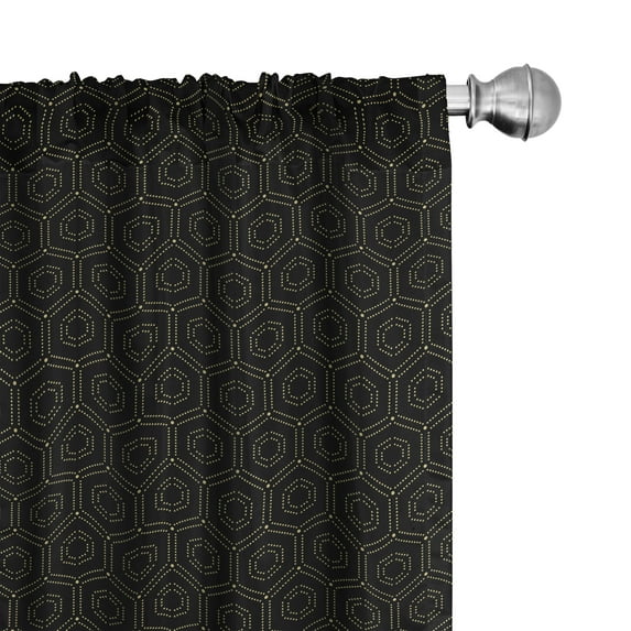 Ambesonne Geometric Curtains, Dots in Hexagonal Form, Pair of 28"x84", Charcoal Grey Sand Brown