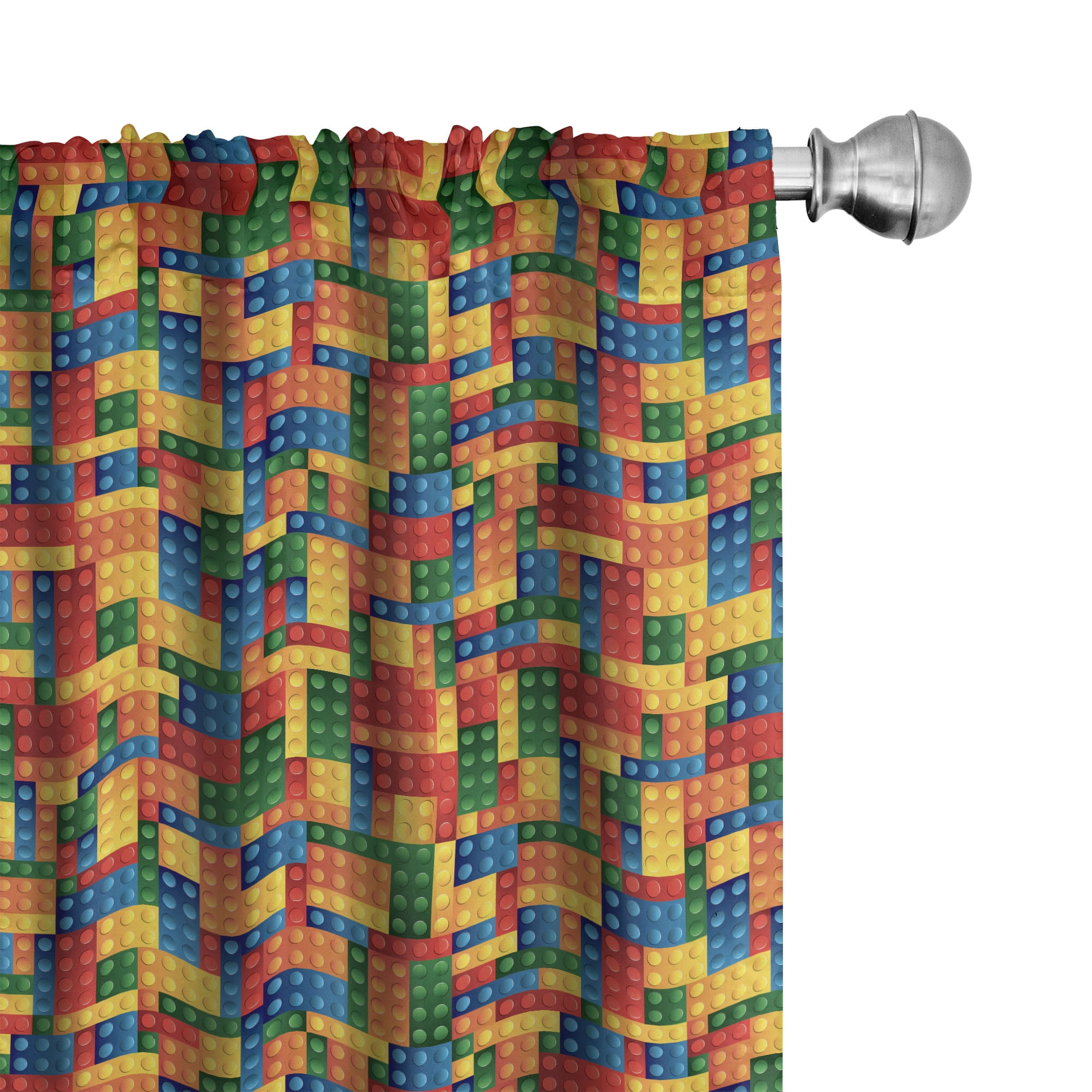 Multicolor Geometric Print Light-Filtering Rod Pocket Curtain Panels