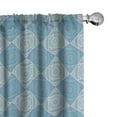thumbnail image 1 of Ambesonne Geometric Curtains, Egyptian Form, Pair of 28"x84", Teal and Pale Yellow, 1 of 5