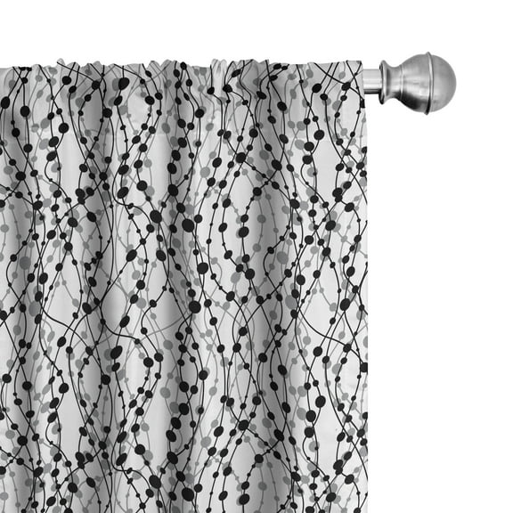 Ambesonne Geometric Curtains, Eighties Inspirations, Pair of 28"x84", Black Grey White