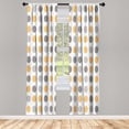 thumbnail image 1 of Ambesonne Geometric Curtains, European Retro Polka Dots, Pair of 28"x63", Apricot White, 1 of 2