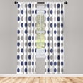 thumbnail image 1 of Ambesonne Geometric Curtains, European Retro Polka Dots, Pair of 28"x84", Dark Indigo, 1 of 2