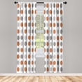 thumbnail image 1 of Ambesonne Geometric Curtains, European Retro Polka Dots, Pair of 28"x95", Cinnamon White, 1 of 2