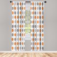 thumbnail image 1 of Ambesonne Geometric Curtains, European Retro Polka Dots, Pair of 28"x95", Orange Dimgray, 1 of 2
