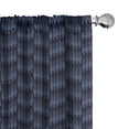 thumbnail image 1 of Ambesonne Geometric Curtains, Fir Tree Like Lines Art, Pair of 28"x84", Deep Sky Blue Dark Indigo, 1 of 5