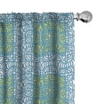 thumbnail image 1 of Ambesonne Geometric Curtains, Flower Like Cartoon Art, Pair of 28"x63", Yellow Green and Turquoise, 1 of 5