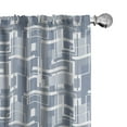 thumbnail image 1 of Ambesonne Geometric Curtains, Futuristic Stripes, Pair of 28"x95", Cadet Blue Grey White, 1 of 5