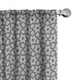 thumbnail image 1 of Ambesonne Geometric Curtains, Hexagons and Stars Art, Pair of 28"x95", Pale Purple and Lime Green, 1 of 5
