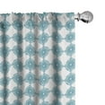 thumbnail image 1 of Ambesonne Geometric Curtains, Interlacing Squares, Pair of 28"x84", Pale Blue and White, 1 of 5