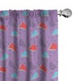 thumbnail image 1 of Ambesonne Geometric Curtains, Memphis Angular Shapes, Pair of 28"x95", Pale Lilac and Dark Coral, 1 of 4
