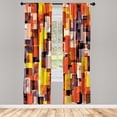 thumbnail image 1 of Ambesonne Geometric Curtains, Modern Painting, Pair of 28"x63", Orange Yellow and White, 1 of 2
