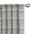 thumbnail image 1 of Ambesonne Geometric Curtains, Monochrome Aztec Inspired, Pair of 28"x84", Charcoal Grey White, 1 of 5