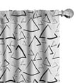 thumbnail image 1 of Ambesonne Geometric Curtains, Monochrome Triangles, Pair of 28"x84", Black White, 1 of 5