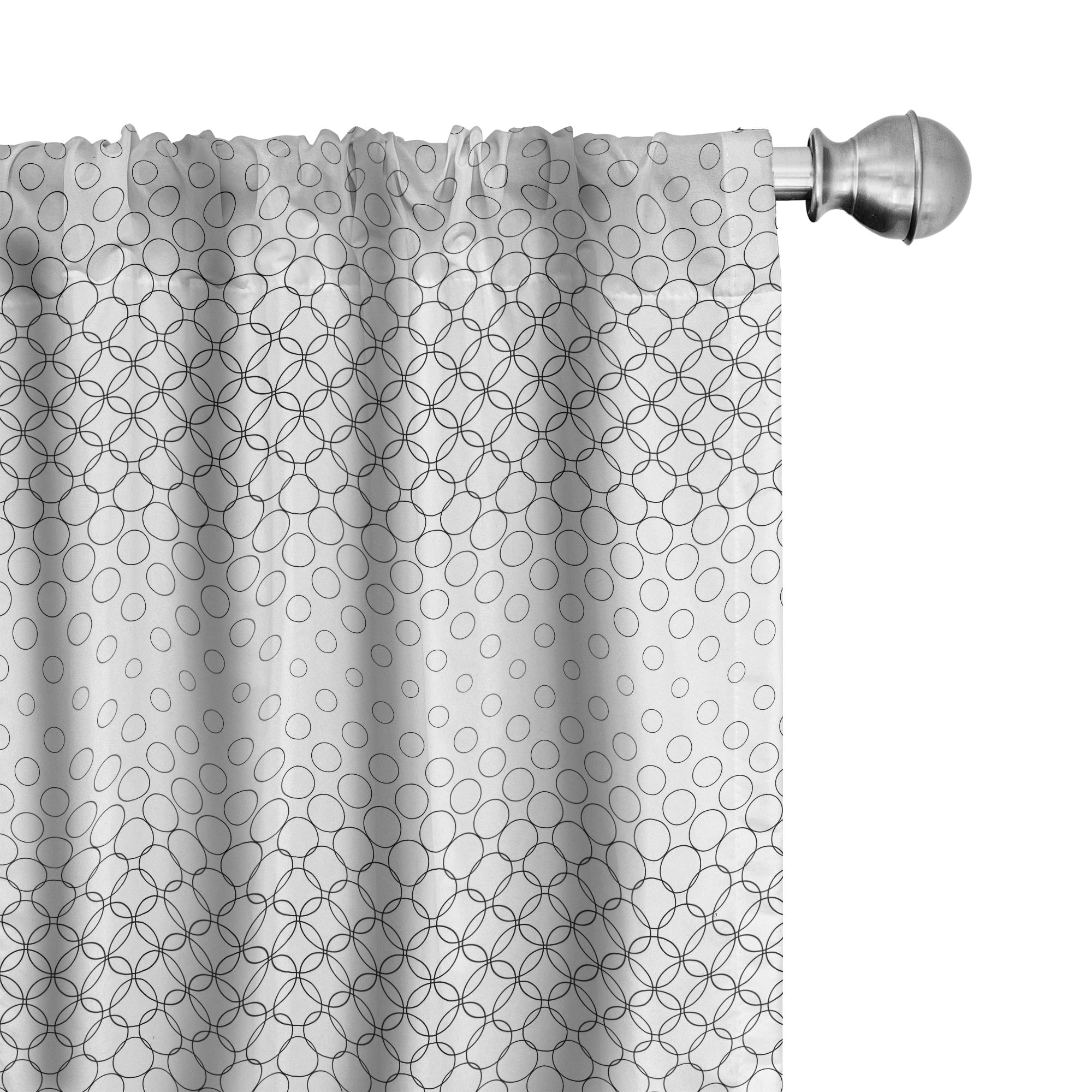 Ambesonne Geometric Curtains, Motifs, Pair of 28"x84", Black White