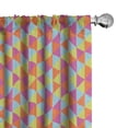 thumbnail image 1 of Ambesonne Geometric Curtains, Multicolored Triangle Art, Pair of 28"x84", Pale Fuchsia and Burnt Sienna, 1 of 5