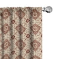 thumbnail image 1 of Ambesonne Geometric Curtains, Oriental Flowers, Pair of 28"x63", Pale Orange Redwood, 1 of 5