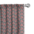 thumbnail image 1 of Ambesonne Geometric Curtains, Oval Mosaic, Pair of 28"x84", Red Black, 1 of 5
