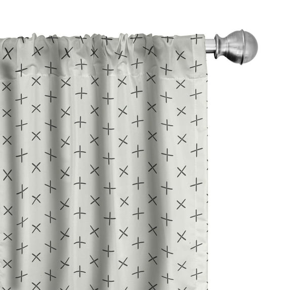 Ambesonne Geometric Curtains, Pale Floral, Pair of 28"x63", Grey Beige