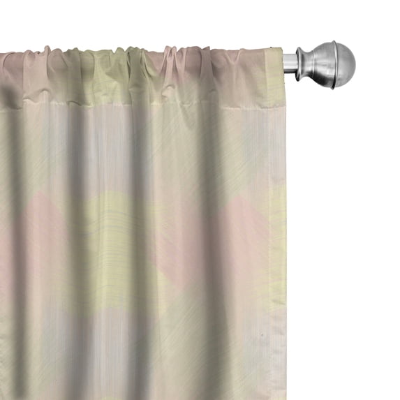 Ambesonne Geometric Curtains, Pastel Vintage Lines, Pair of 28"x84", Peach Grey White