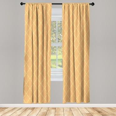 Ambesonne Geometric Curtains, Pattern of Simple Modern, Pair of 28"x63", Pale Peach