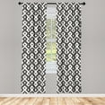 thumbnail image 1 of Ambesonne Geometric Curtains, Persian Diamond Line, Pair of 28"x63", Charcoal Grey White, 1 of 2