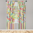 thumbnail image 1 of Ambesonne Geometric Curtains, Psychedelic Gradient, Pair of 28"x95", Dried Rose Apple Green, 1 of 2