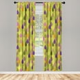 thumbnail image 1 of Ambesonne Geometric Curtains, Raindrops Doodle Style, Pair of 28"x63", Pale Green, 1 of 2