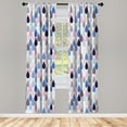thumbnail image 1 of Ambesonne Geometric Curtains, Raindrops Doodle Style, Pair of 28"x84", Dark Purple, 1 of 2