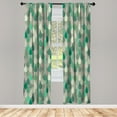 thumbnail image 1 of Ambesonne Geometric Curtains, Raindrops Doodle Style, Pair of 28"x84", Jade Green, 1 of 2