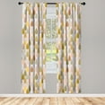 thumbnail image 1 of Ambesonne Geometric Curtains, Raindrops Doodle Style, Pair of 28"x84", Pale Coffee, 1 of 2