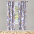 thumbnail image 1 of Ambesonne Geometric Curtains, Raindrops Doodle Style, Pair of 28"x84", Pale Mauve, 1 of 2