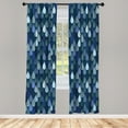 thumbnail image 1 of Ambesonne Geometric Curtains, Raindrops Doodle Style, Pair of 28"x95", Blue White, 1 of 2