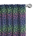 thumbnail image 1 of Ambesonne Geometric Curtains, Rave Colors Jumble Art, Pair of 28"x95", Lime Green Pink Camel, 1 of 5