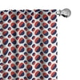 thumbnail image 1 of Ambesonne Geometric Curtains, Red Circles Rounds, Pair of 28"x63", Navy Blue Red and White, 1 of 5