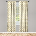 thumbnail image 1 of Ambesonne Geometric Curtains, Repeating Triangular, Pair of 28"x63", Pale Camel White, 1 of 2