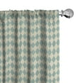 thumbnail image 1 of Ambesonne Geometric Curtains, Retro Argyle Pattern, Pair of 28"x95", Beige Teal, 1 of 5