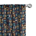 thumbnail image 1 of Ambesonne Geometric Curtains, Retro Halved Rounds, Pair of 28"x95", Multicolor, 1 of 5