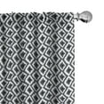 thumbnail image 1 of Ambesonne Geometric Curtains, Rhombus and Zigzags, Pair of 28"x95", Grey Charcoal Grey, 1 of 5