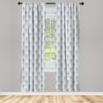 thumbnail image 1 of Ambesonne Geometric Curtains, Seigaiha Pattern, Pair of 28"x84", Cadet Blue White, 1 of 2