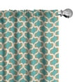 thumbnail image 1 of Ambesonne Geometric Curtains, Seventies Retro Form, Pair of 28"x95", Orange White Teal, 1 of 5