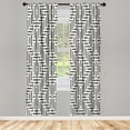 thumbnail image 1 of Ambesonne Geometric Curtains, Short Lines Abstract, Pair of 28"x63", Charcoal Grey White, 1 of 2