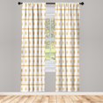 thumbnail image 1 of Ambesonne Geometric Curtains, Simplistic Monochrome, Pair of 28"x63", Pale Orange and White, 1 of 2