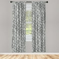 thumbnail image 1 of Ambesonne Geometric Curtains, Sketch Hexagon Shapes, Pair of 28"x95", Black and White, 1 of 2